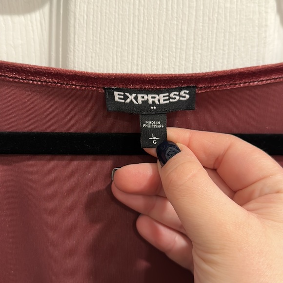 Express Red Velvet Bodysuit - Picture 4 of 6